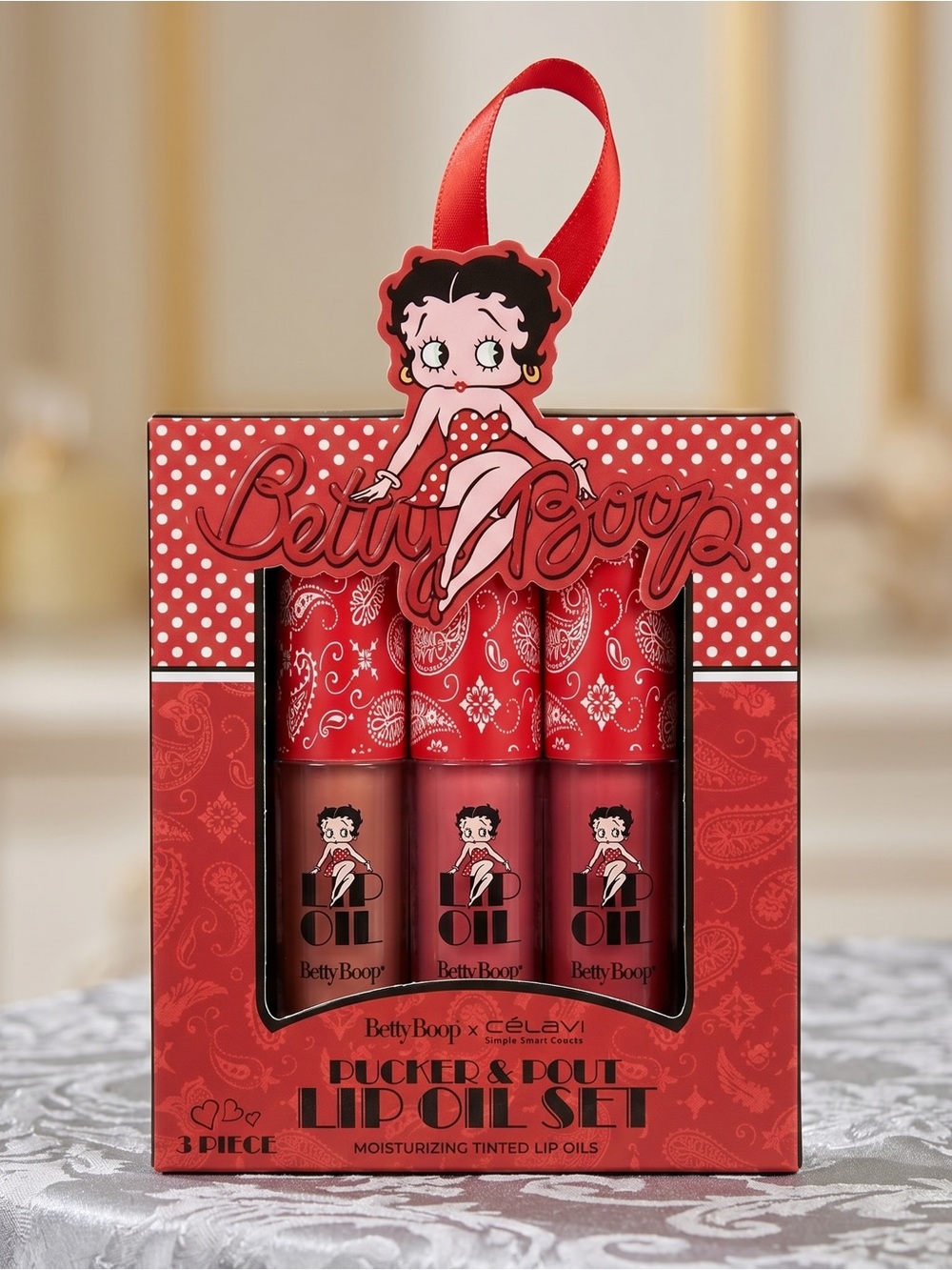 💋 Betty Boop x Célavi Pucker & Pout Tinted Lip Oil Set 3 Pc New